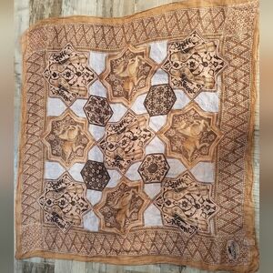 Longchamp Beige and Brown Geometric Medallion Throw